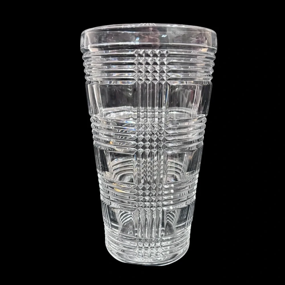 RALPH LAUREN CRYSTAL 10” Glen Plaid Cut Crystal Vase